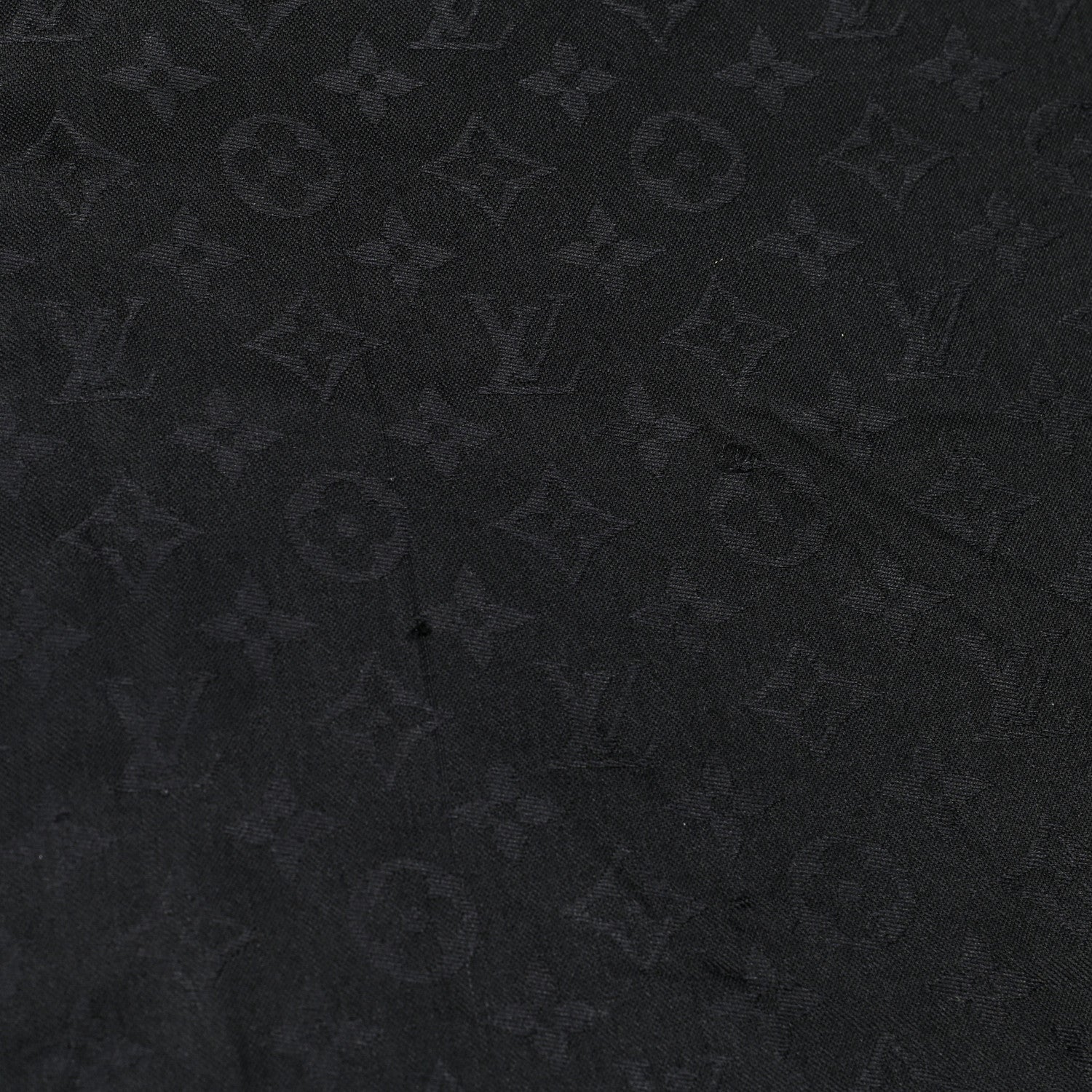 Louis Vuitton Silk Wool Monogram Shawl Black 5 of 5