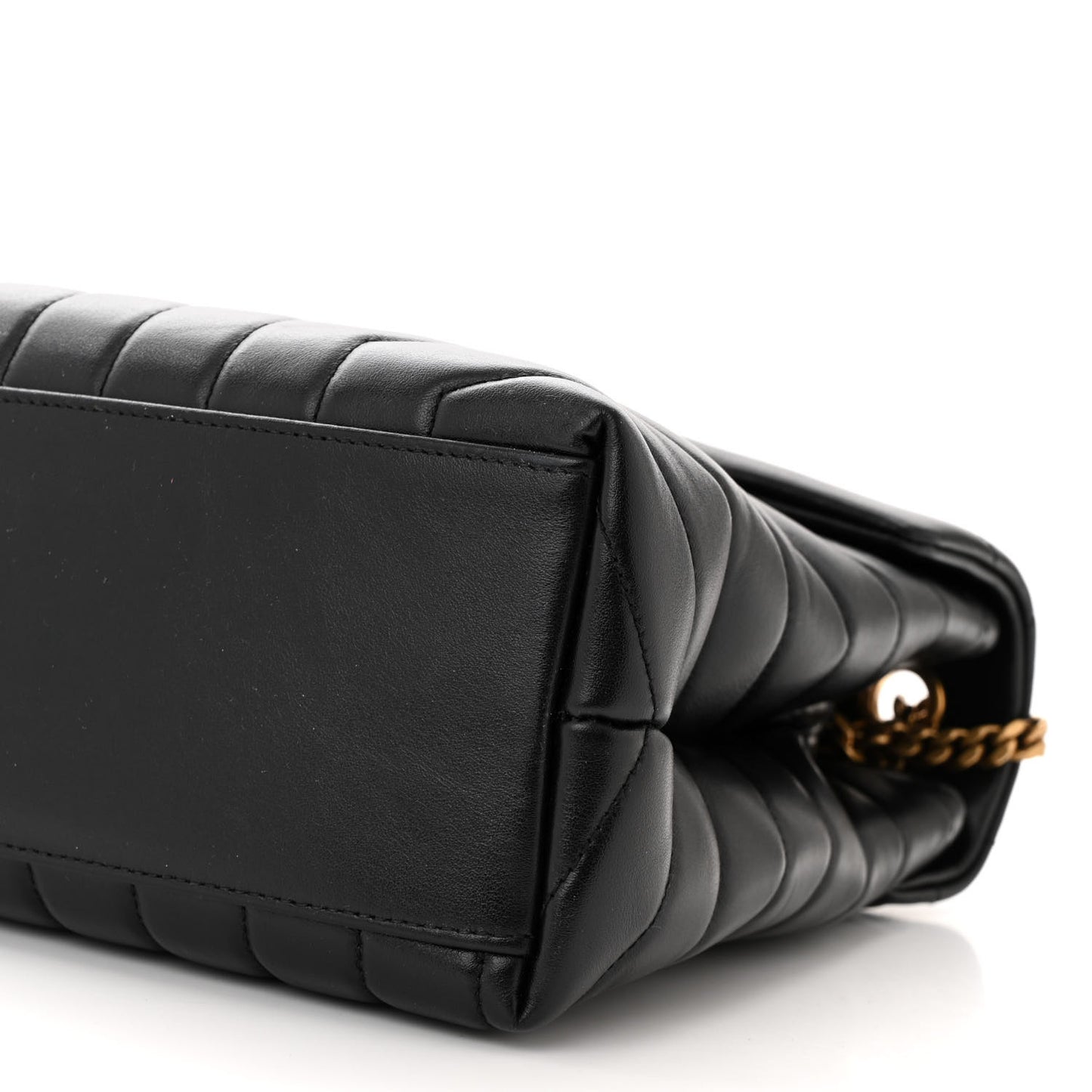 Calfskin Y Quilted Monogram Monochrome Medium Loulou Chain Satchel Black