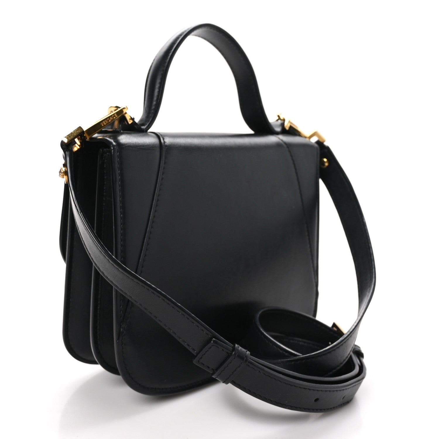 Versace Vitello Barocco Virtus Small Top Handle Shoulder Bag Black 2 of 10