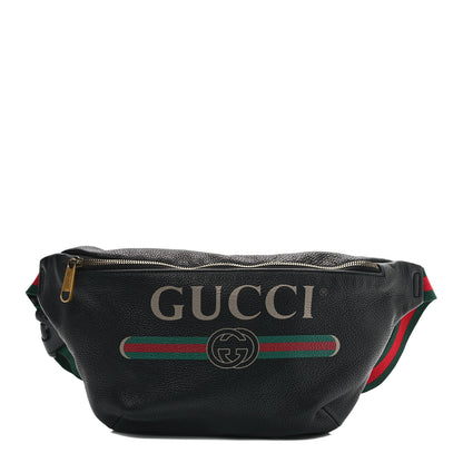Gucci Grained Calfskin Logo Belt Bag Black 1 of 9