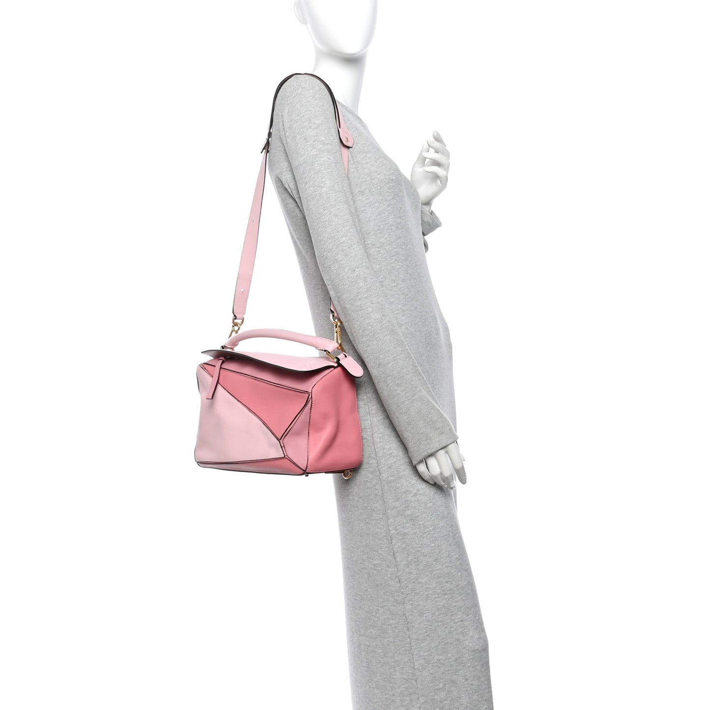 Calfskin Medium Puzzle Bag Soft Pink