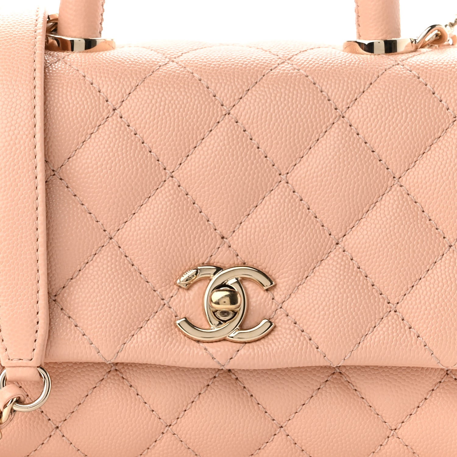 Chanel Caviar Quilted Extra Mini Coco Handle Flap Rose Clair 7 of 9