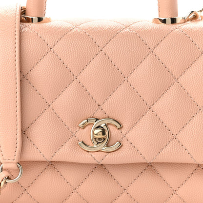 Chanel Caviar Quilted Extra Mini Coco Handle Flap Rose Clair 7 of 9