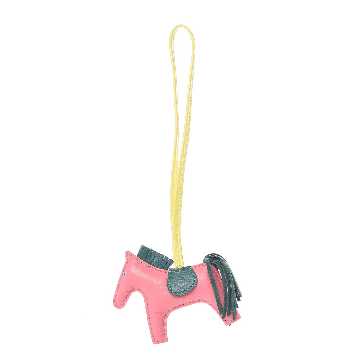 Hermes Milo Lambskin Grigri Rodeo Horse Bag Charm PM Rose Azalee Malachite Lime 1 of 4