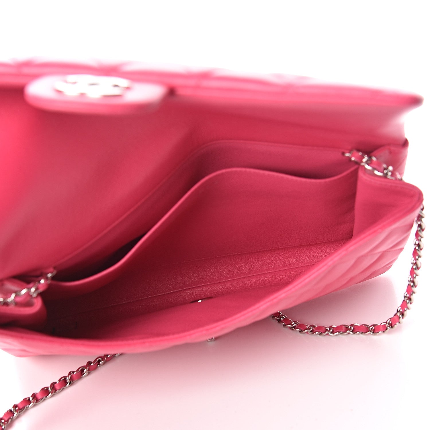 Chanel Lambskin Quilted Clutch With Chain Flap Pink 5 of 11