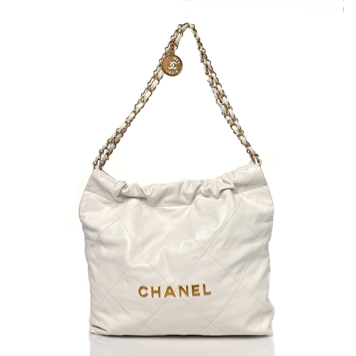 Chanel Shiny Calfskin Quilted Small Chanel 22 White 3 of 11