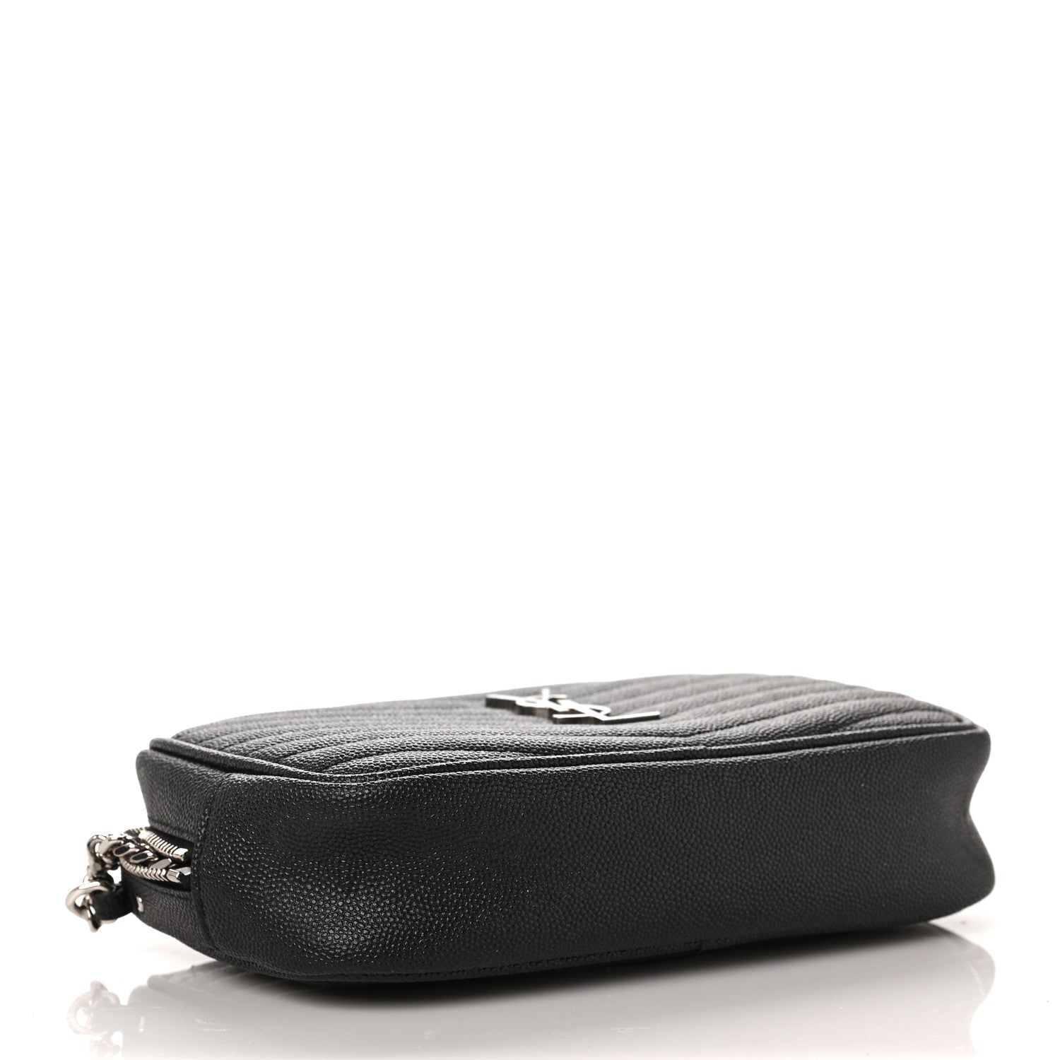 Saint Laurent Grain De Poudre Matelasse Monogram Mini Lou Camera Bag Black 4 of 11