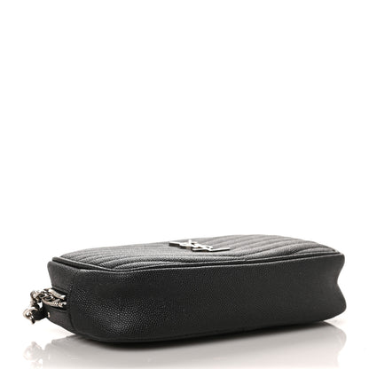 Saint Laurent Grain De Poudre Matelasse Monogram Mini Lou Camera Bag Black 4 of 11