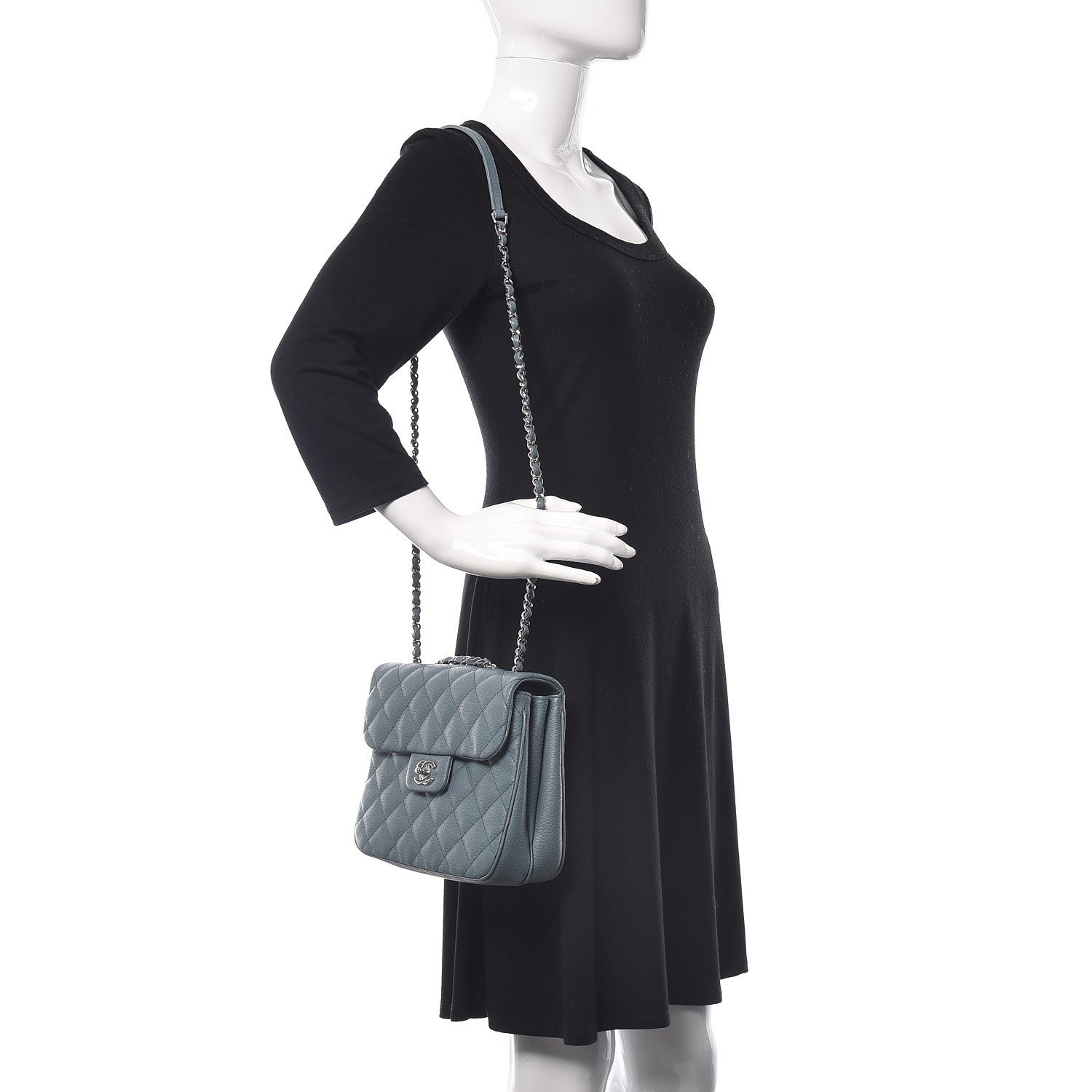 Chanel Caviar Quilted Medium Urban Companion Flap Blue 2 of 10