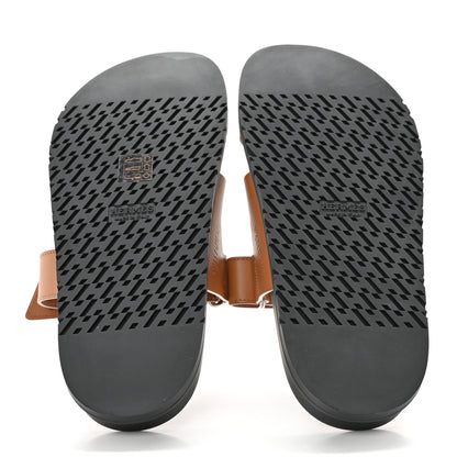 Hermes Calfskin Womens Chypre Sandals 39 Naturel 5 of 10