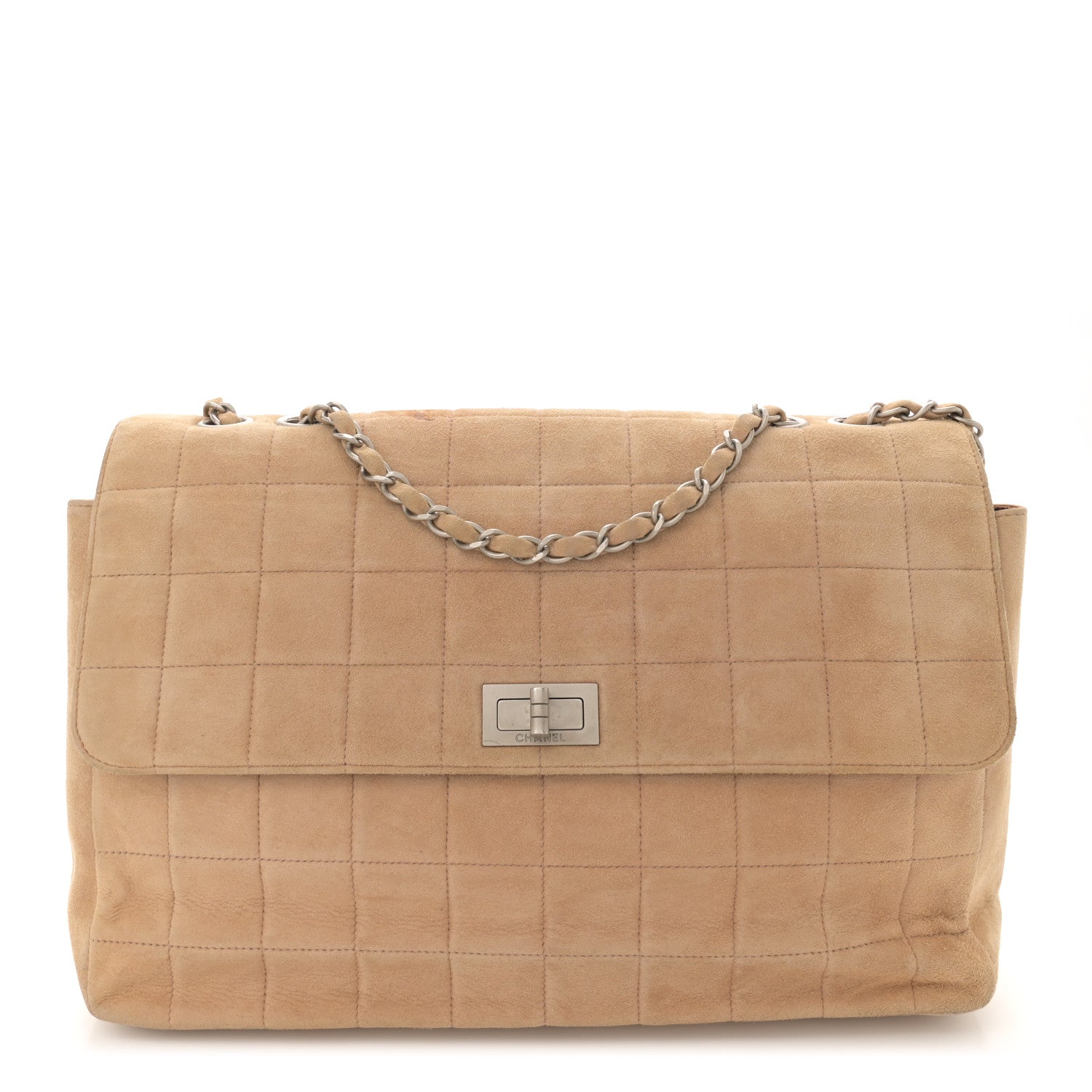 Chanel Suede Chocolate Bar Mademoiselle Flap Beige 1 of 13