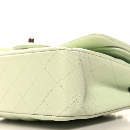 Chanel Caviar Quilted Small Double Flap Light Green 10 of 11