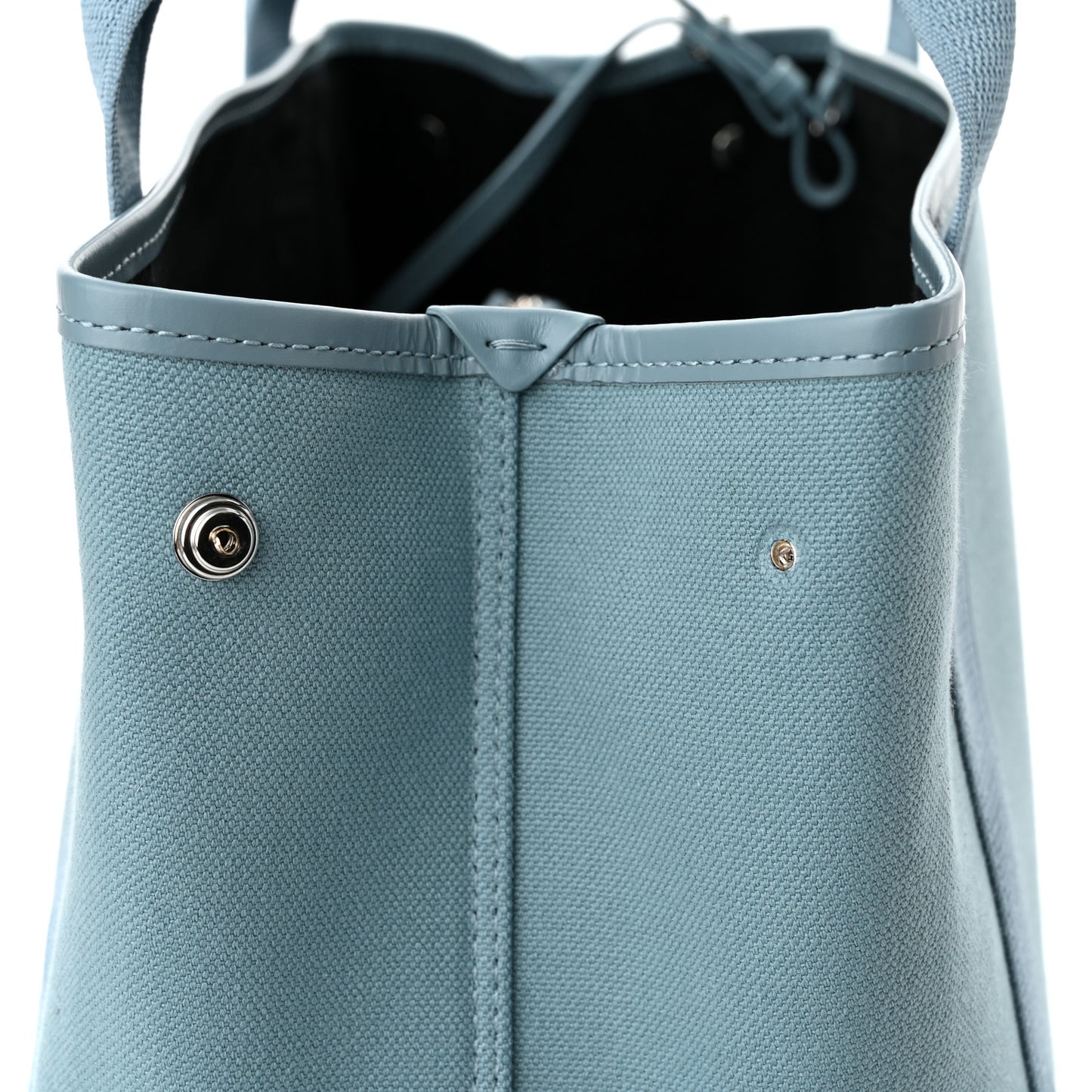 Cotton Canvas Calfskin S Navy Cabas Blue