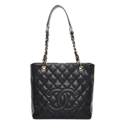 Chanel Caviar Quilted Petit Shopping Tote PST Black 1 of 8