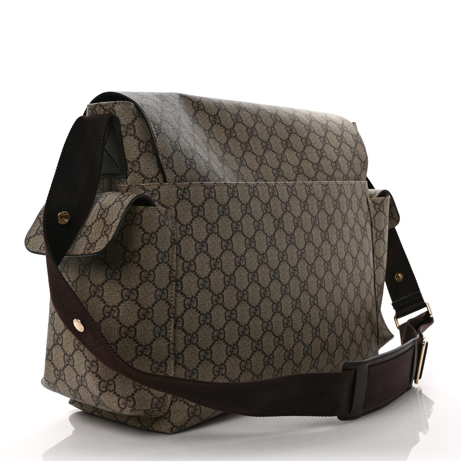 Gucci GG Plus Monogram Messenger Diaper Bag Dark Brown 3 of 9