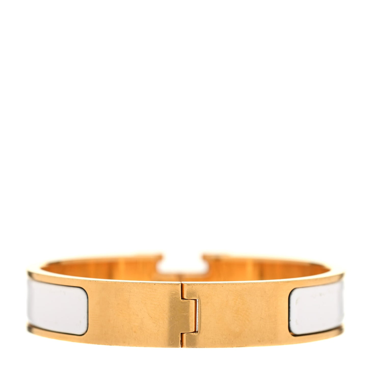 Enamel Narrow Clic Clac H Bracelet PM White