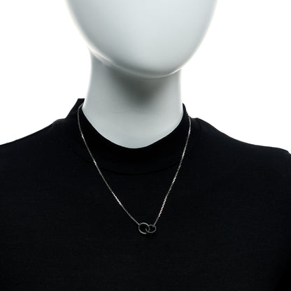 Cartier 18K White Gold Black Ceramic Diamond Interlocking LOVE Necklace 5 of 5