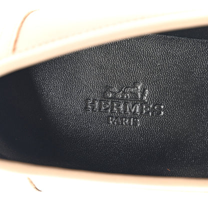 Hermes Goatskin Womens Royal Loafers 38 Beige Argile 7 of 9