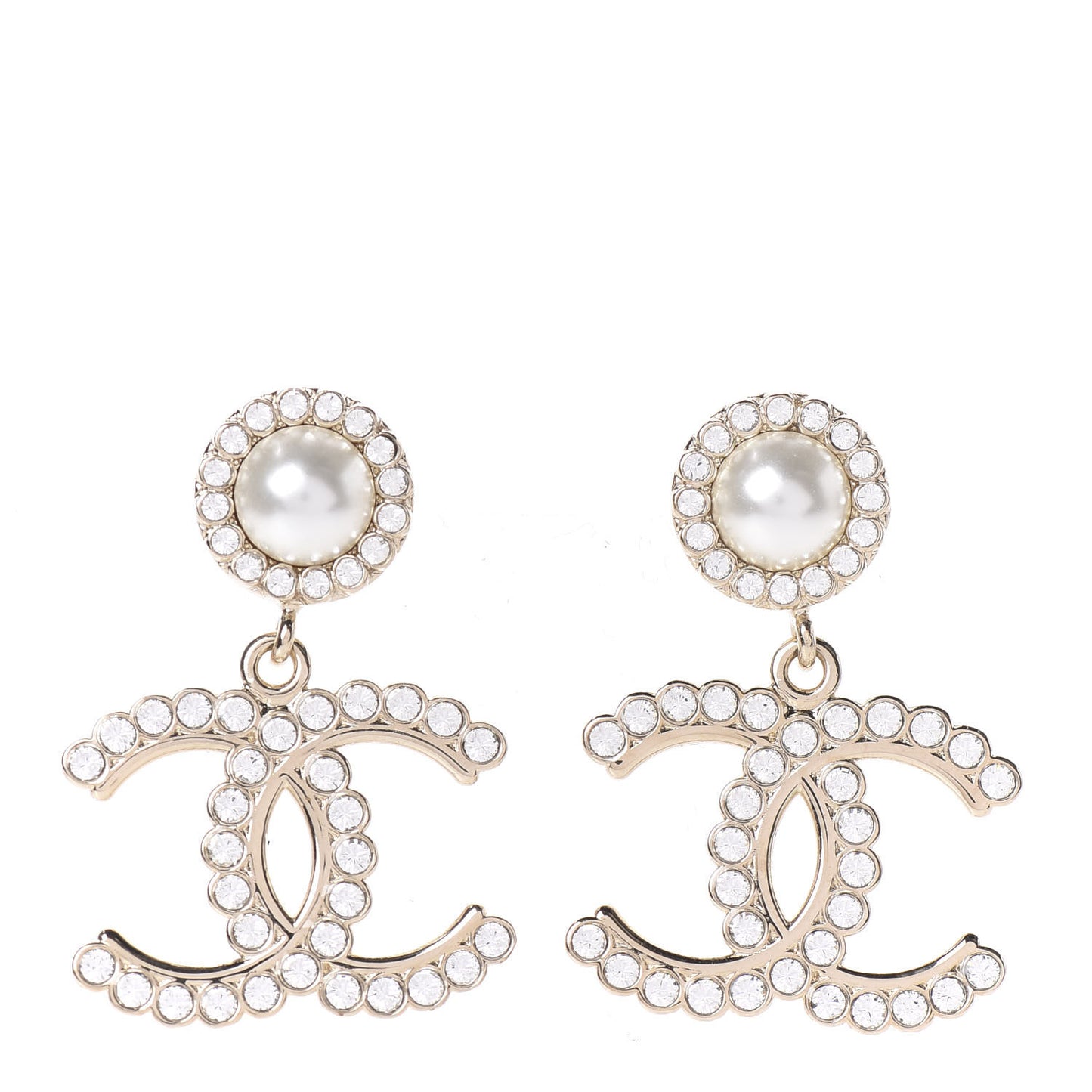 Crystal Pearl Bow-tiful CC Drop Earrings Gold