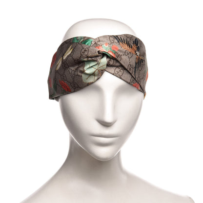 Gucci Silk Monogram Tian Print Headband 2 of 9