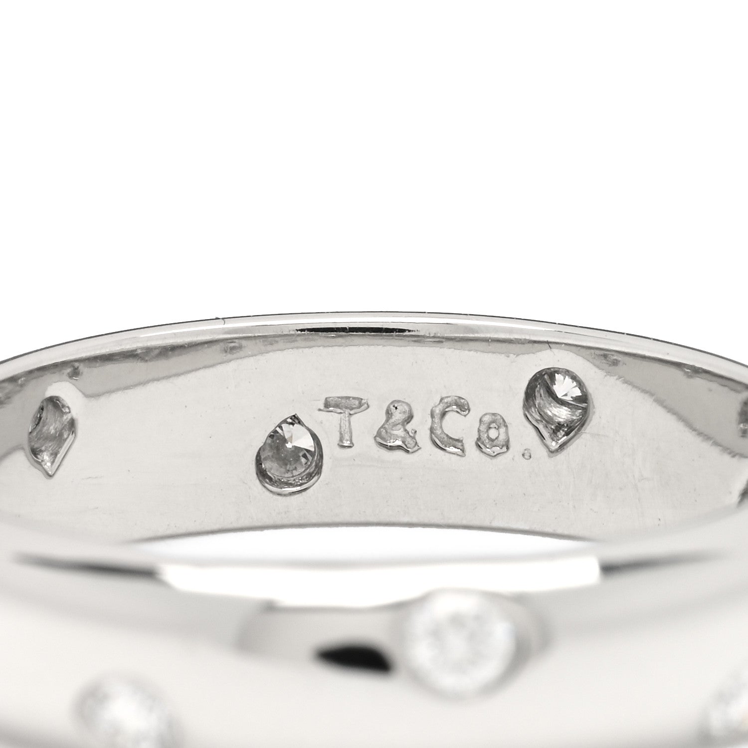 Tiffany Platinum Diamond 4mm Etoile Band Ring 50 5.5 4 of 4
