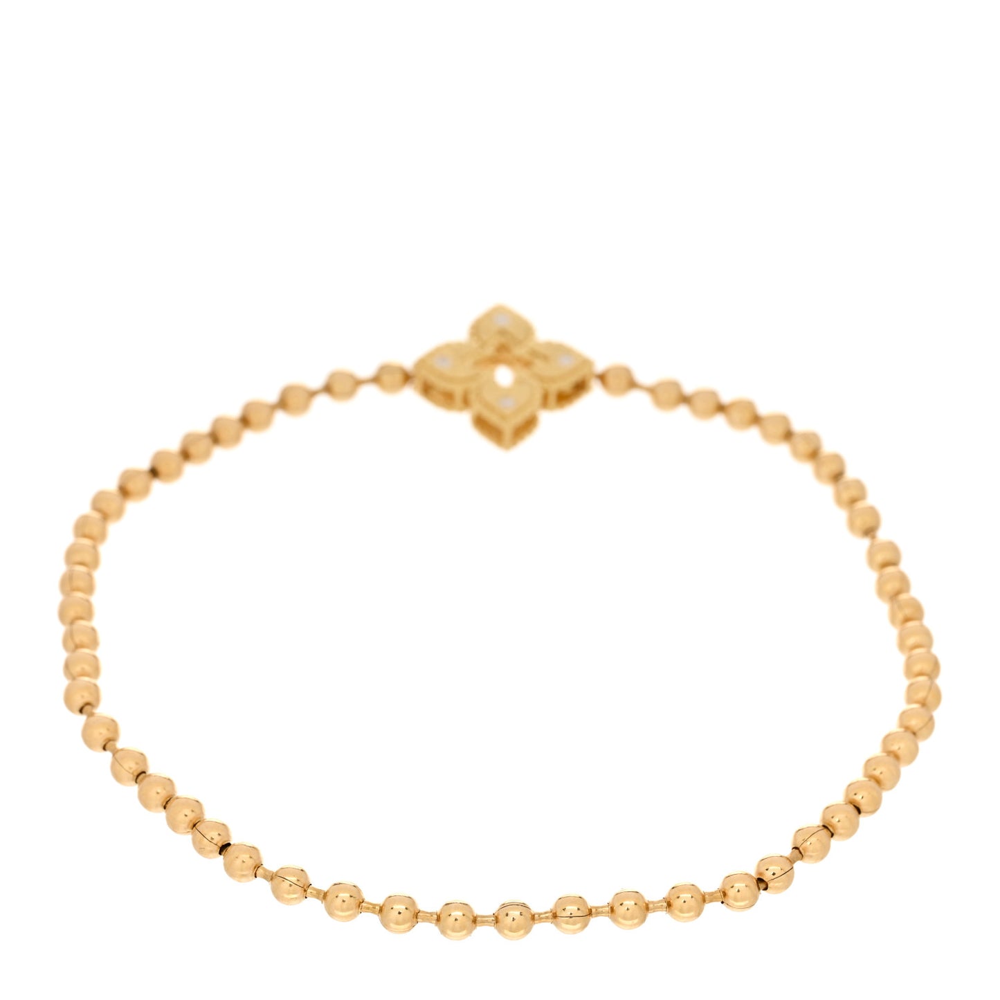 18K Yellow Gold Diamond Petite Venetian Small Station Stretch Bracelet