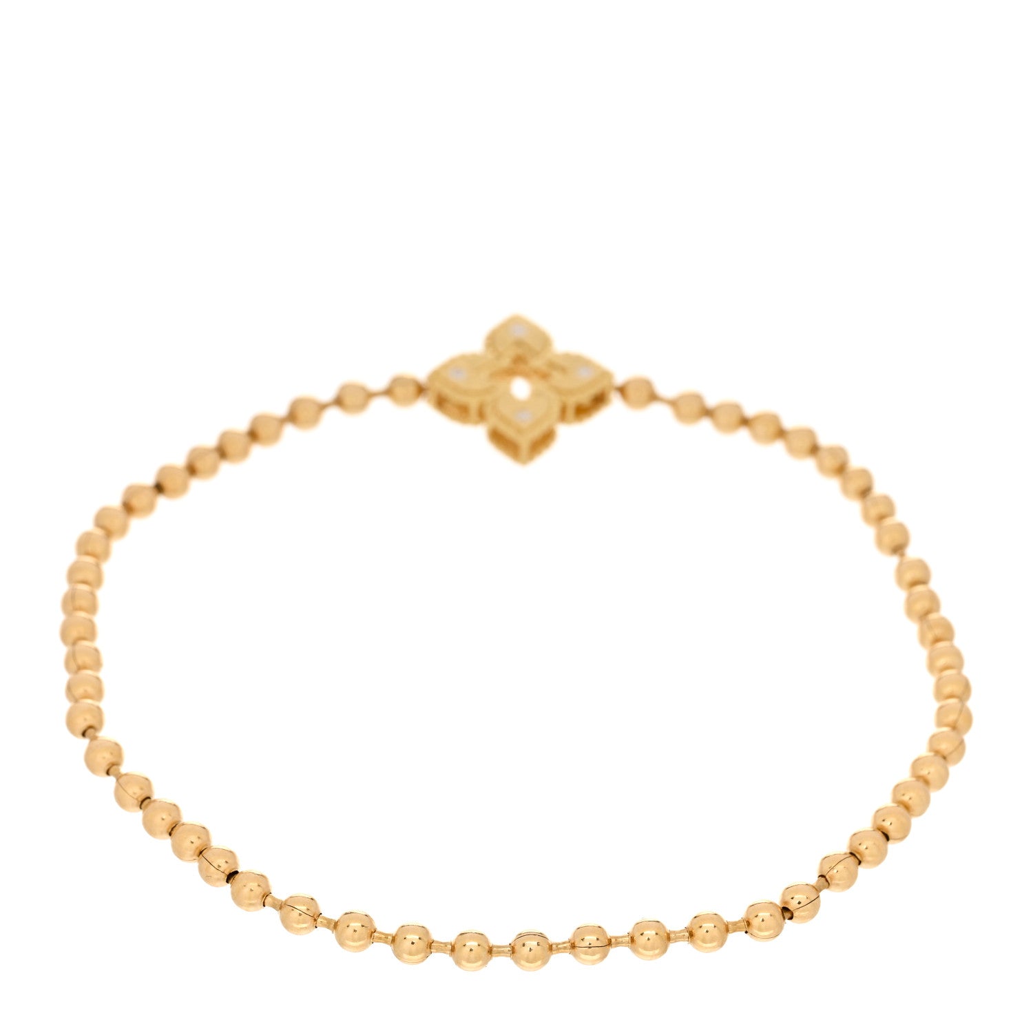 Roberto Coin 18K Yellow Gold Diamond Petite Venetian Small Station Stretch Bracelet 2 of 3