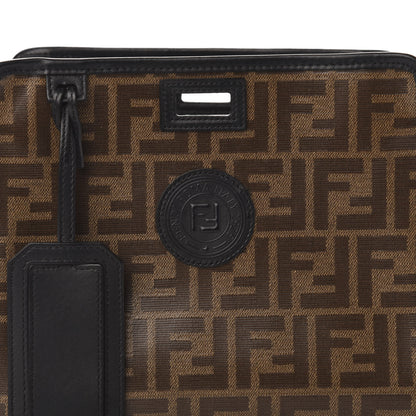 Fendi Glazed Fabric Vitello Century FF 1974 Stamp Patch Mini Peekaboo Defender Cover Mogano Panna Black 10 of 10