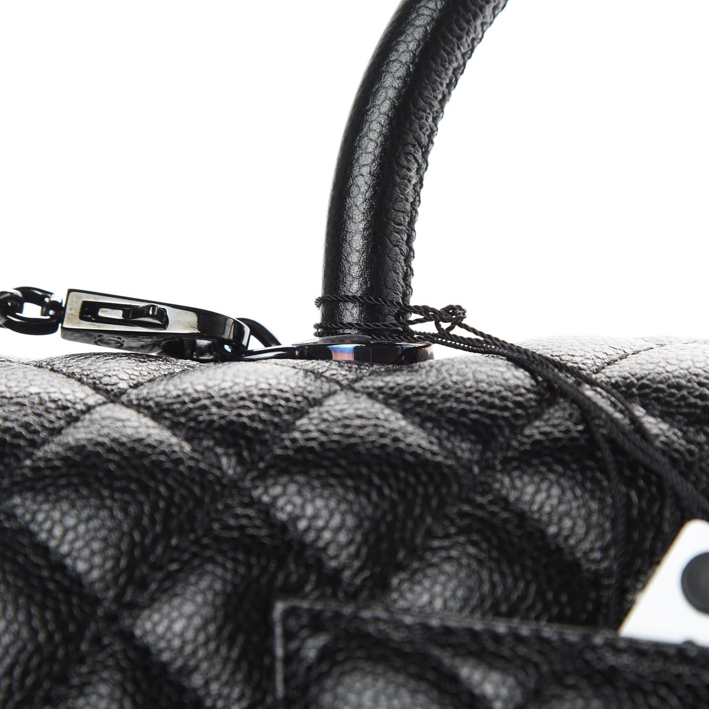 Caviar Quilted Medium Coco Handle Flap So Black