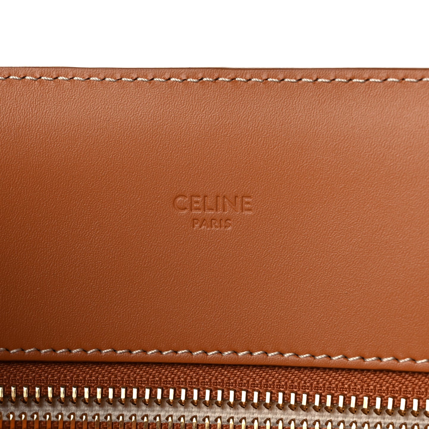 Canvas Calfskin Vertical Cabas Natural Tan