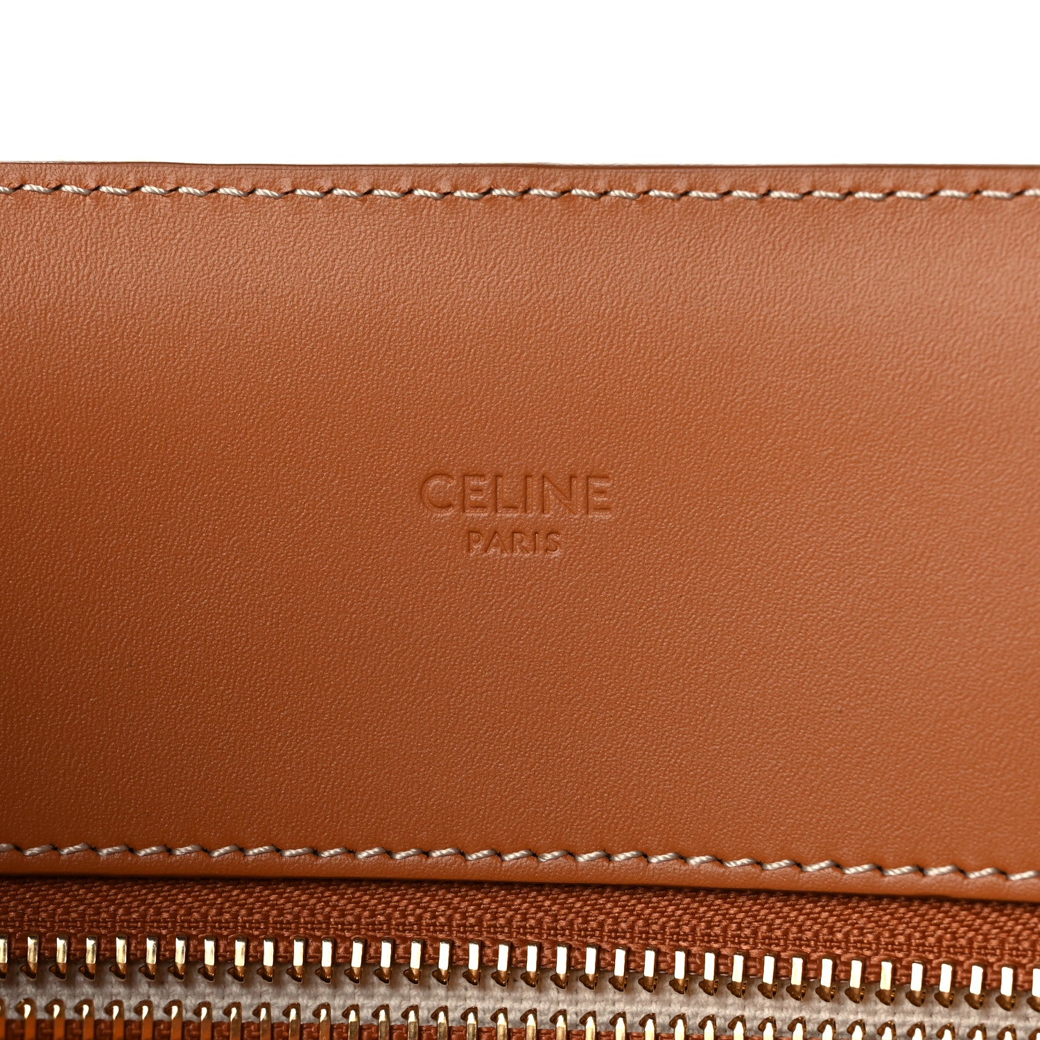 Celine Canvas Calfskin Vertical Cabas Natural Tan 6 of 11