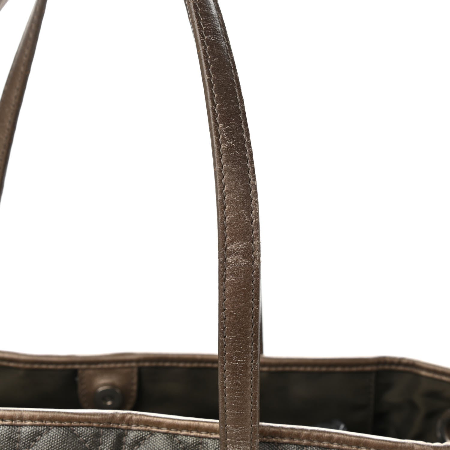 Christian Dior Coated Canvas Cannage Medium Panarea Tote Bronze 12 of 16