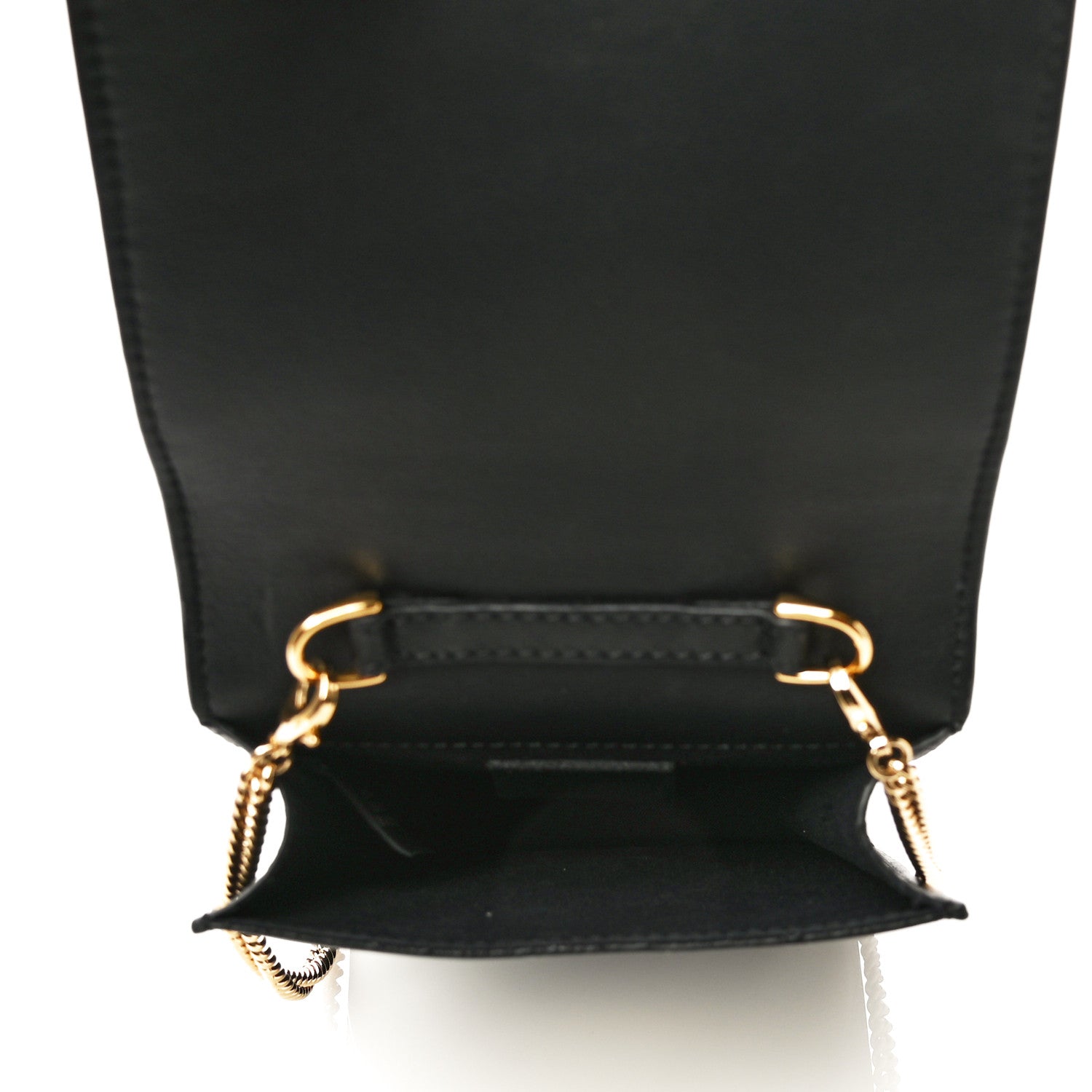 Fendi Vitello Grace Matte Kan U Vertical Wallet On Chain Black 5 of 11