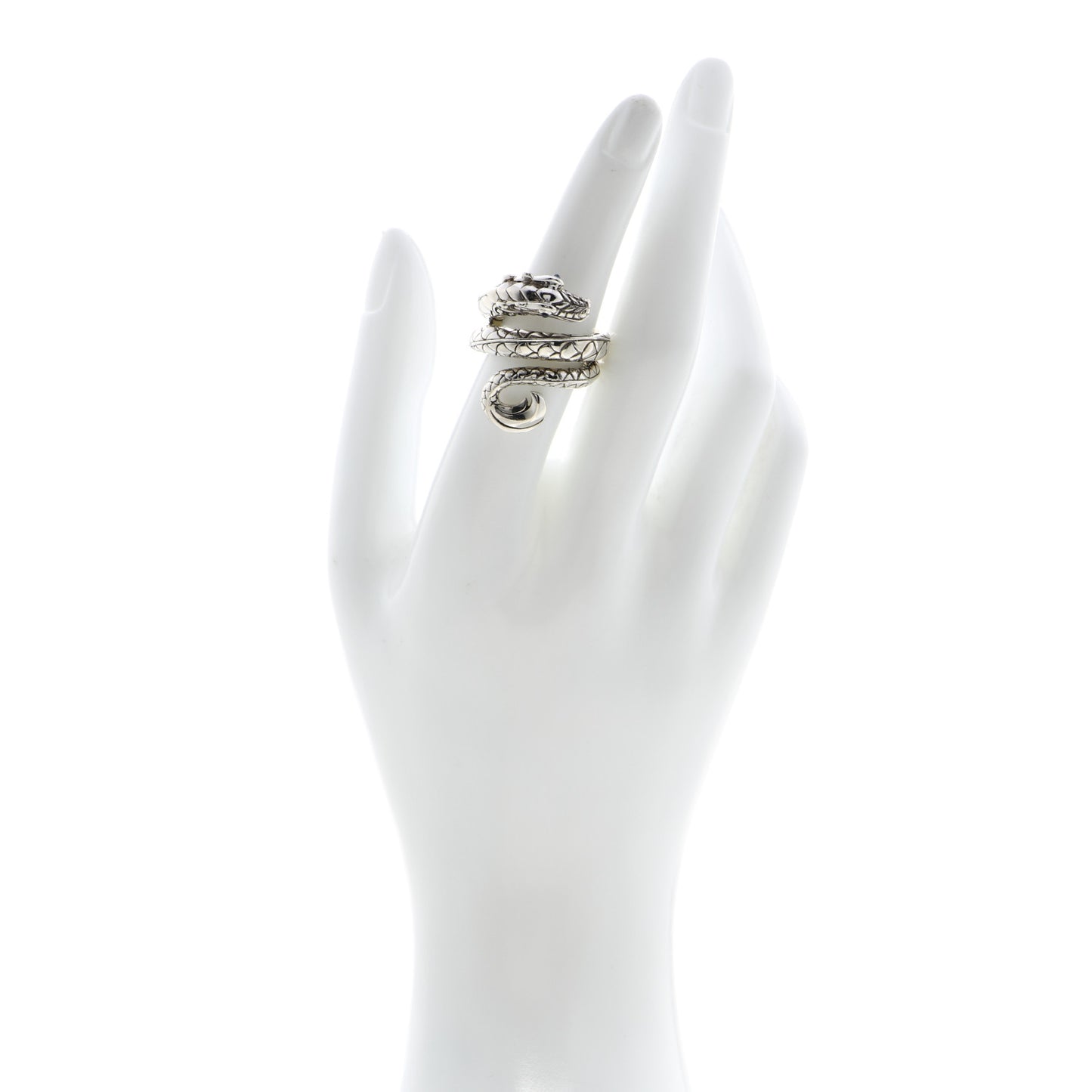 Sterling Silver Blue Sapphire Legends Naga Dragon Coil Ring 54 7