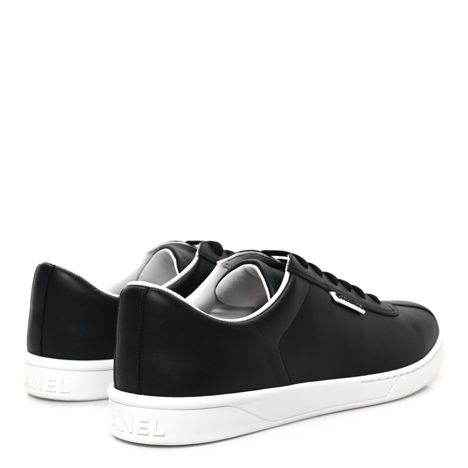 Chanel Calfskin CC Mens Sneakers 46 Black 4 of 8