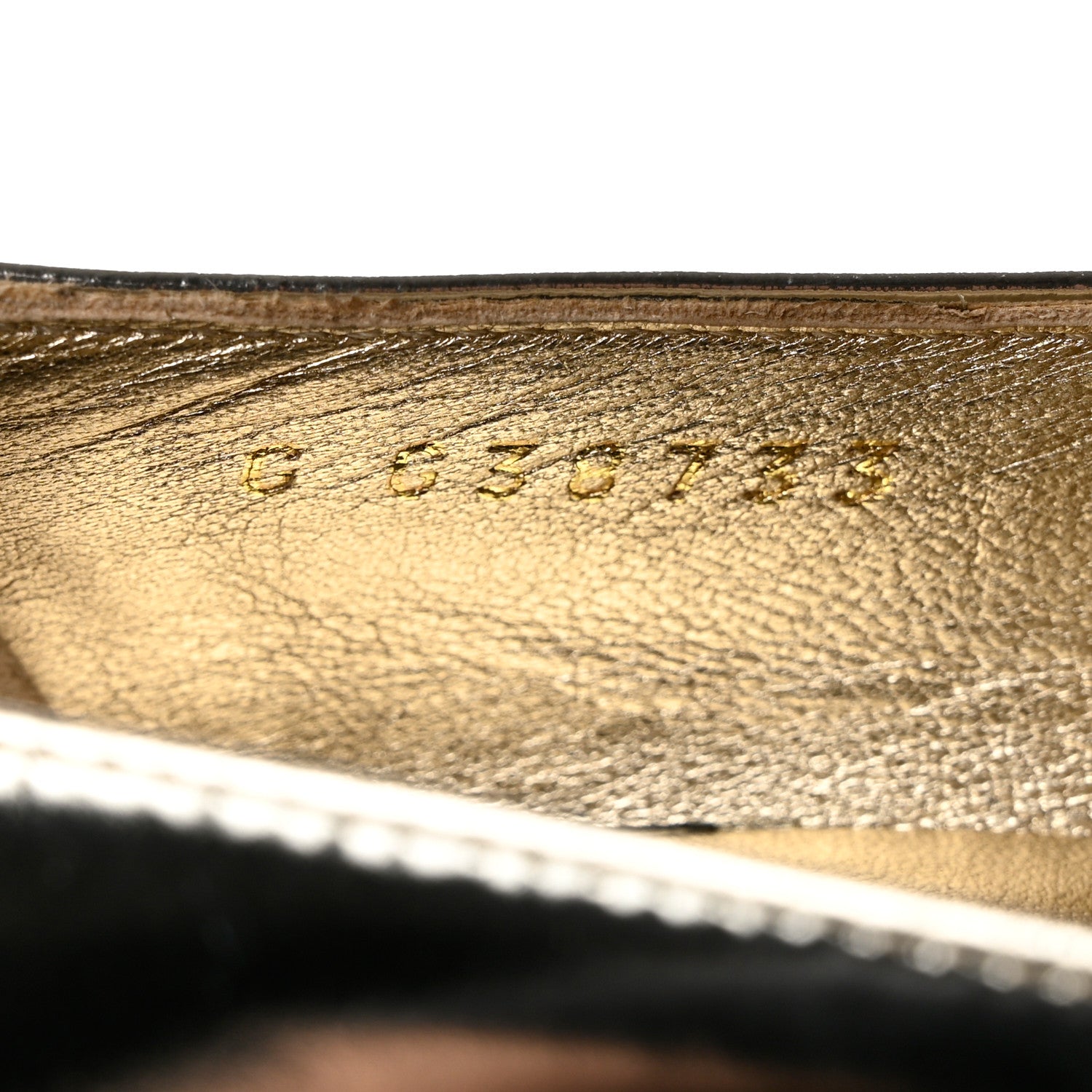 Chanel Laminated Calfskin Grosgrain Cap Toe CC Pointed Toe Wedge Pumps 38 Gold Black 6 of 9