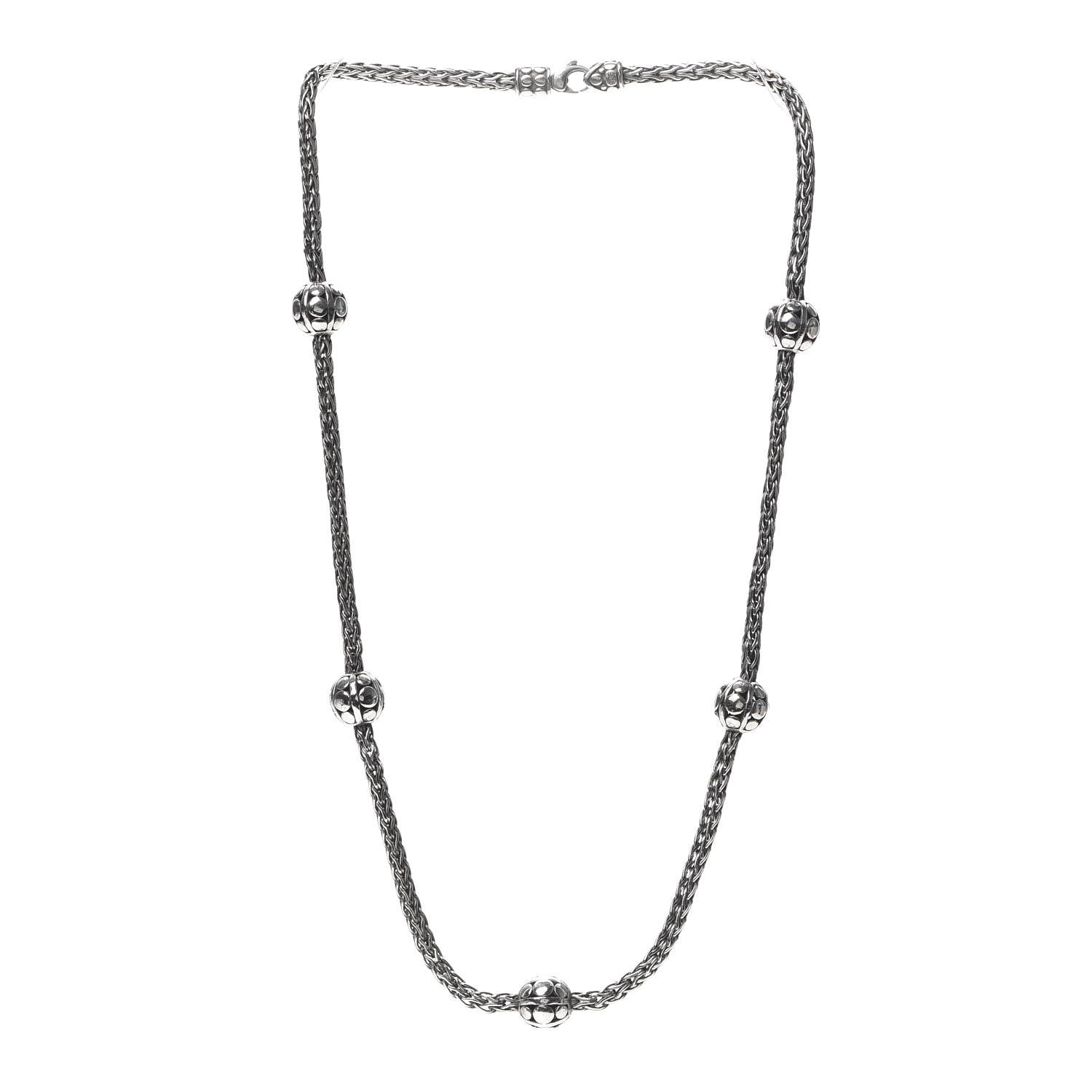 John Hardy Sterling Silver Kali Five Bead Station Necklace 3 of 7