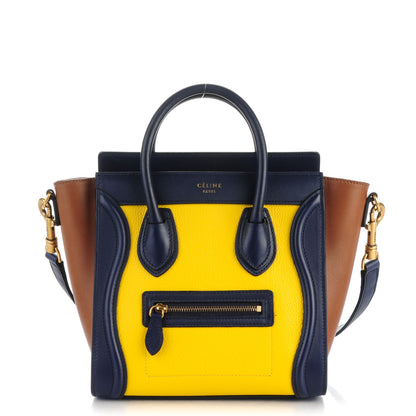 Celine Smooth Drummed Calfskin Nano Tri-Color Luggage Yellow 1 of 8