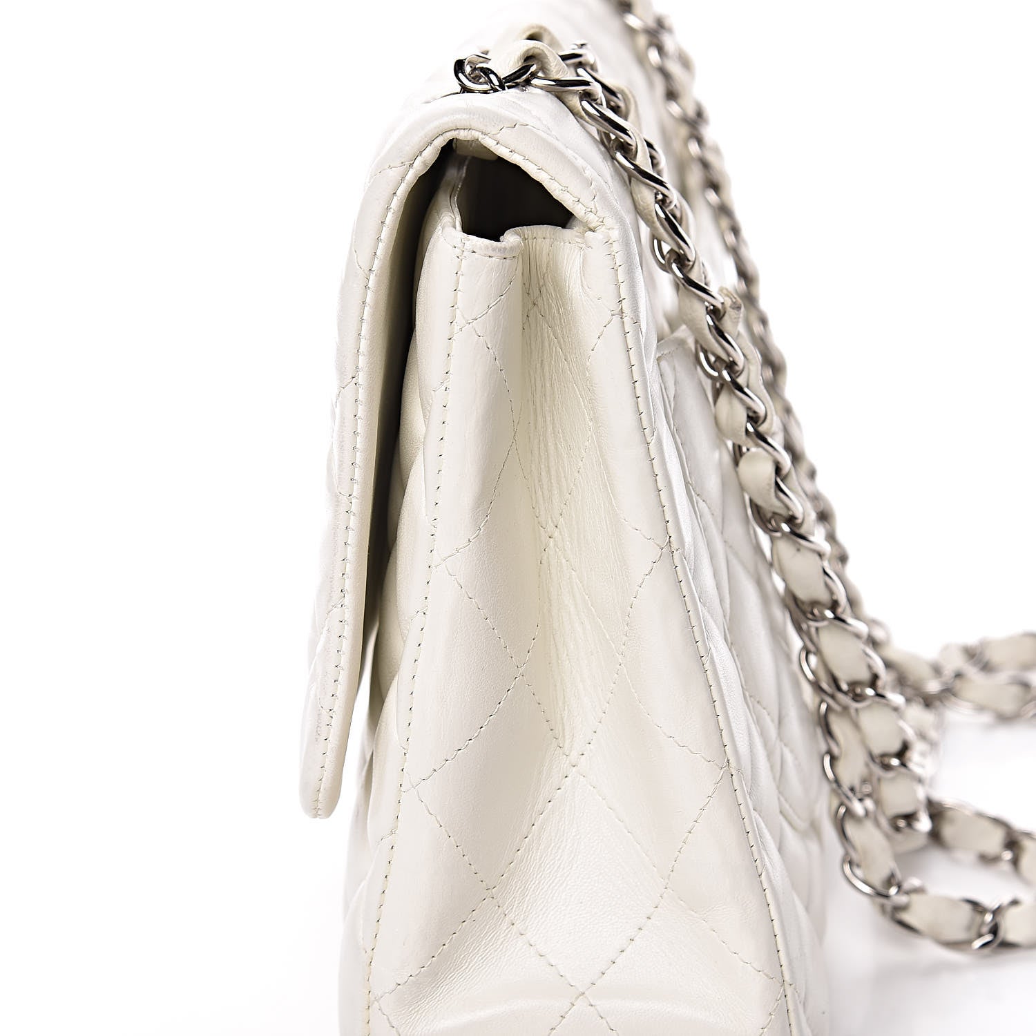 Chanel Lambskin Quilted Jumbo Single Flap White 18 of 19