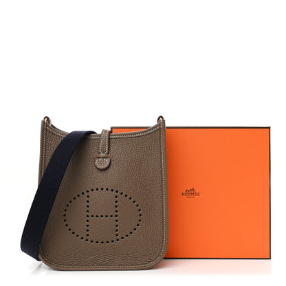 Hermes Taurillon Clemence Amazone Evelyne TPM Etoupe Bleu Indigo 11 of 11