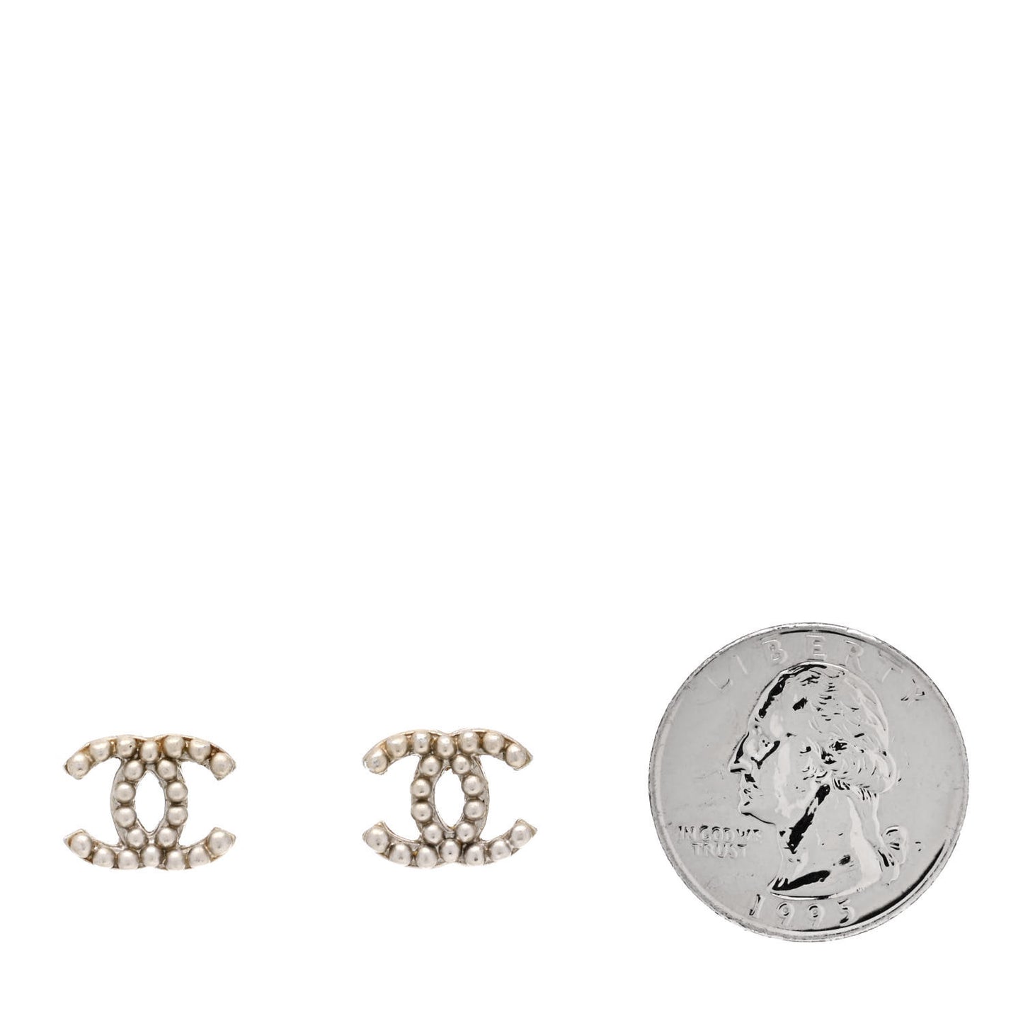 Metal CC Earrings Silver