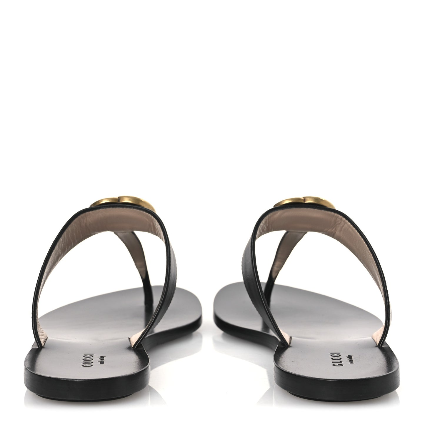 Calfskin GG Marmont Thong Sandals 36 Black