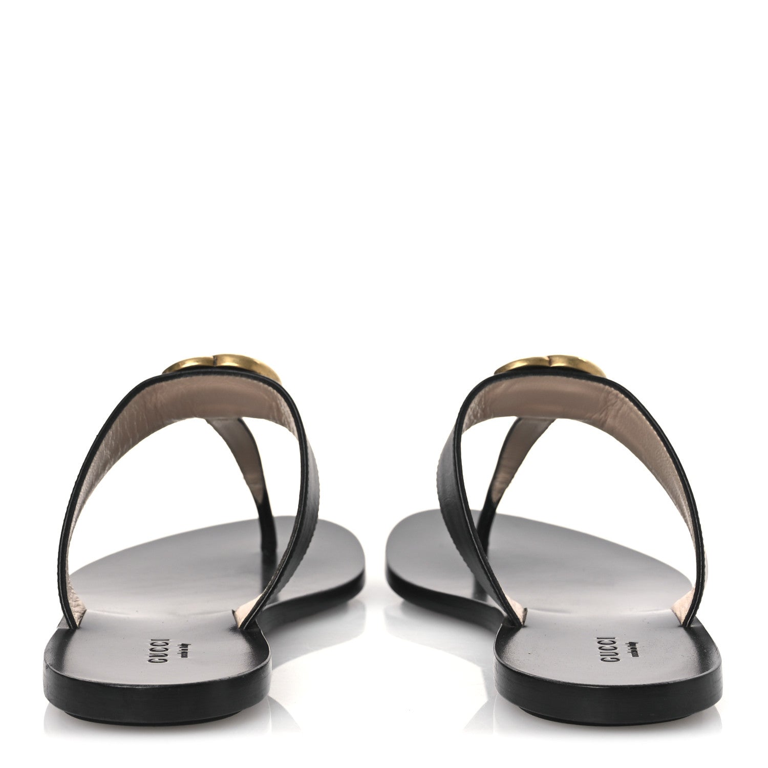Gucci Calfskin GG Marmont Thong Sandals 36 Black 6 of 11