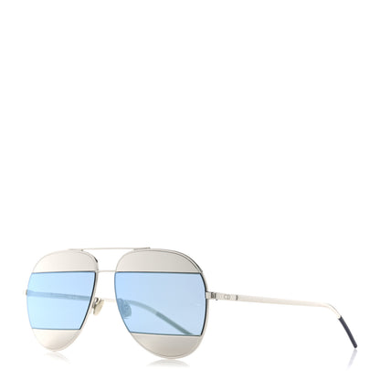 Christian Dior Split 1 Aviator Sunglasses Silver Blue 1 of 8