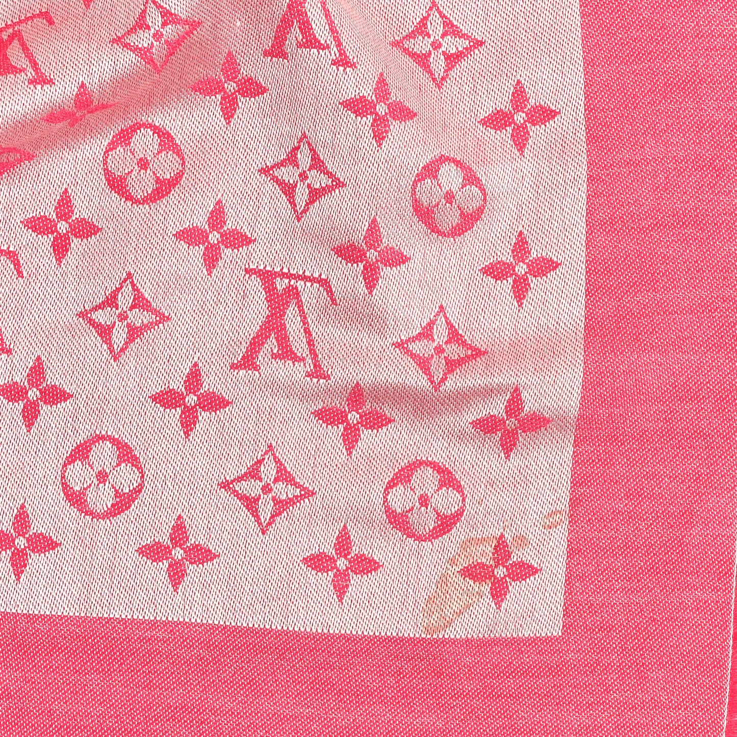 Wool Silk Monogram Denim Shawl Pivoine