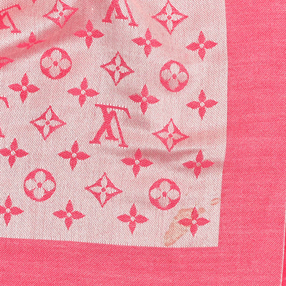 Louis Vuitton Wool Silk Monogram Denim Shawl Pivoine 9 of 10