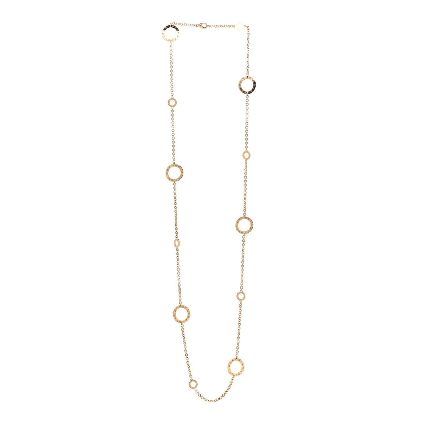 18K Yellow Gold Sautoir Station Necklace