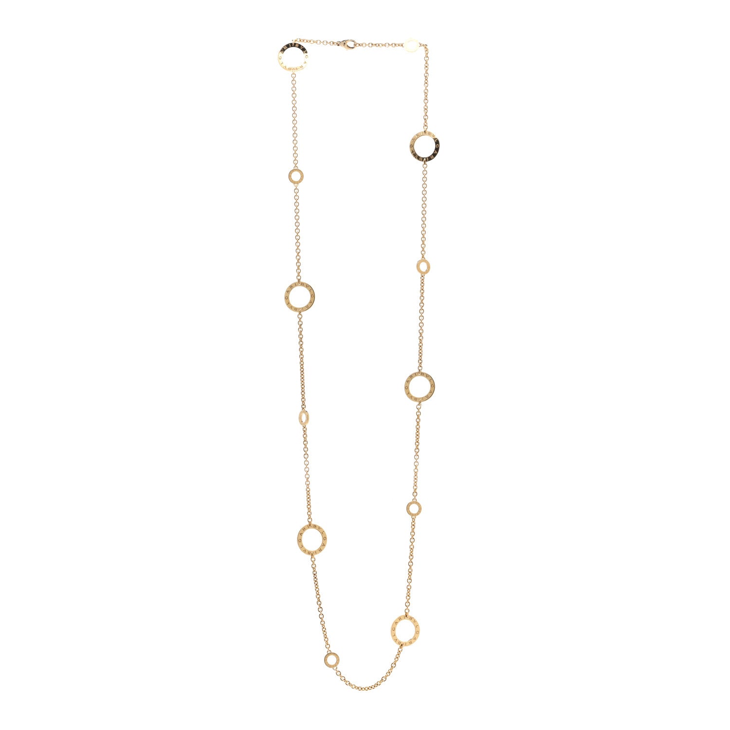Bulgari 18K Yellow Gold Sautoir Station Necklace 3 of 4