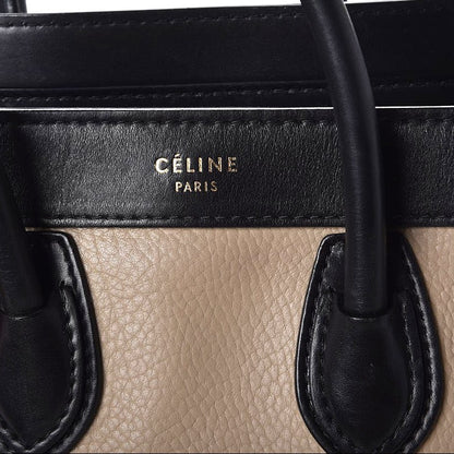 Celine Elephant Calfskin Suede Tri-color Nano Luggage Sand 12 of 14