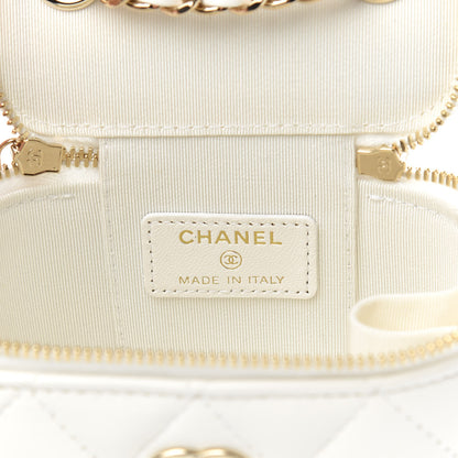 Chanel Lambskin Quilted My Chanel Lady Vanity Case With Chain White 6 of 10
